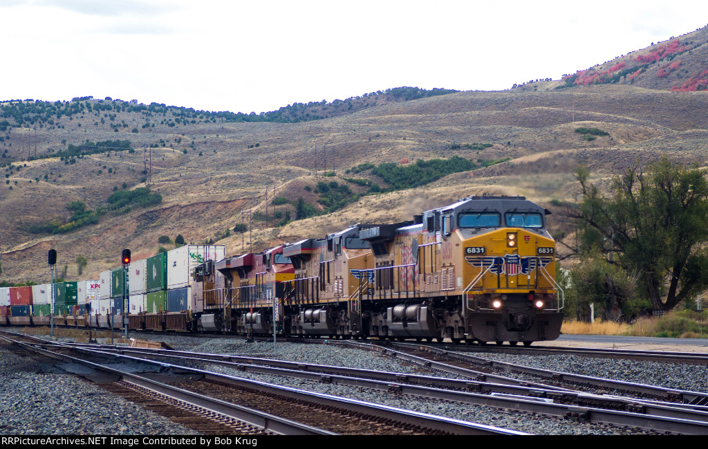 UP westbound stacks in Echo, UT